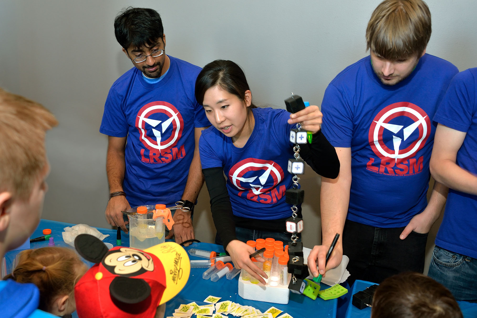 From left: Roy Malamakal, Vicky Jun, Miklos Szantai-Kis from the Petersson and Chenoweth Labs