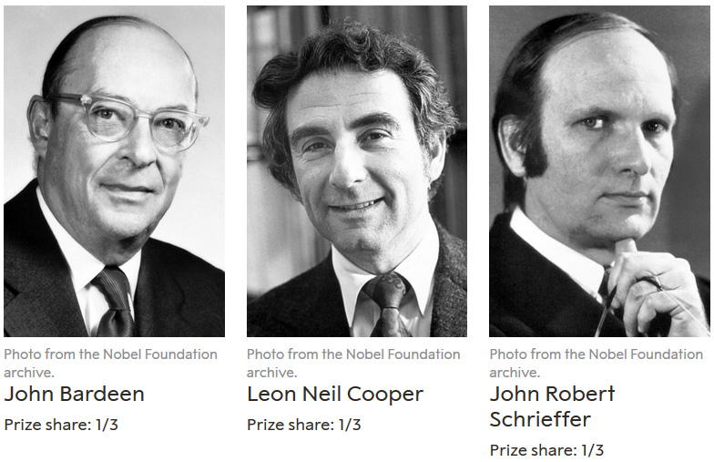 Bardeen/Cooper/Schrieffer nobel prize