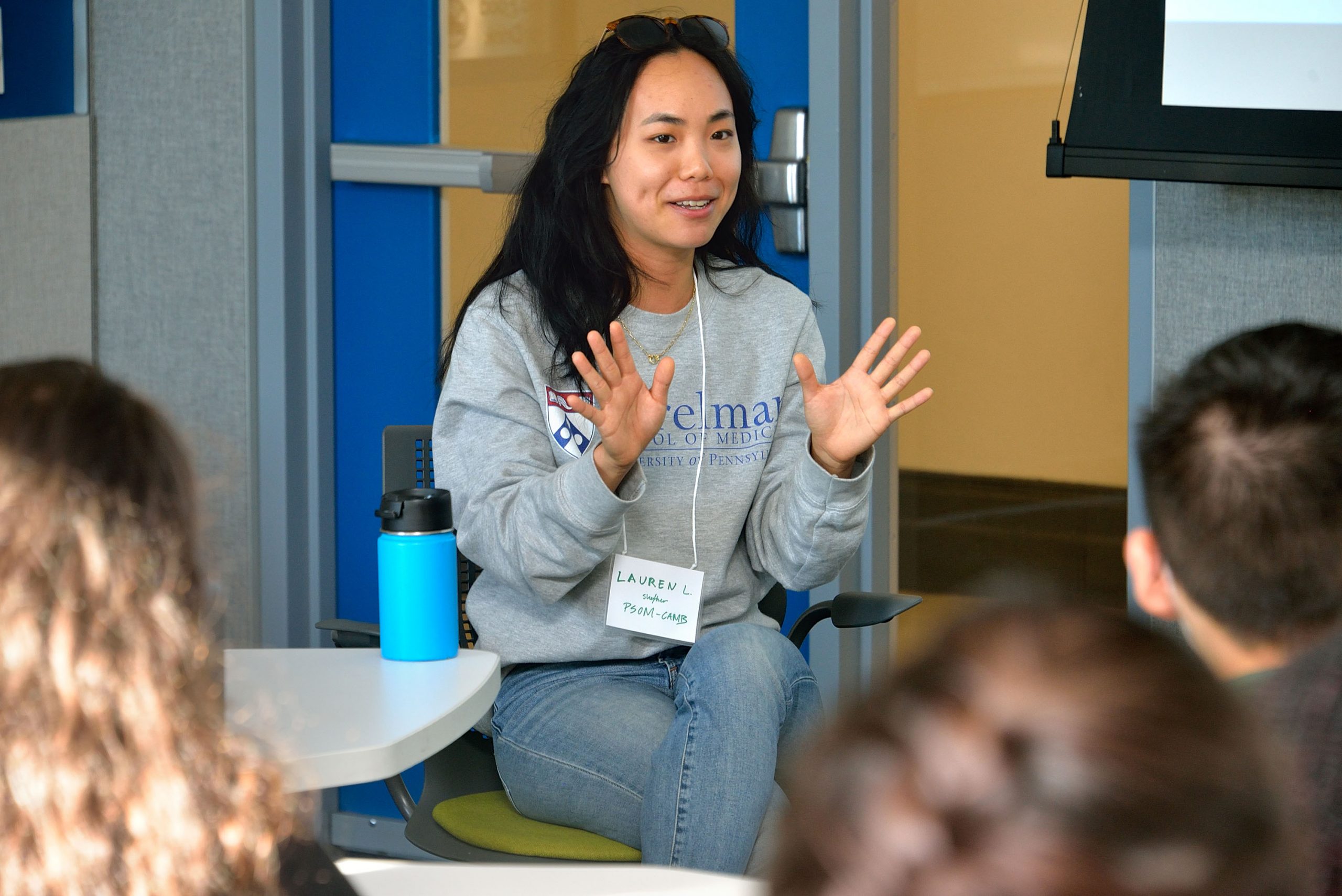 Graduate student interaction at the DEEPennSTEM event