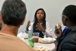 Graduate student interaction at lunch at the DEEPennSTEM event