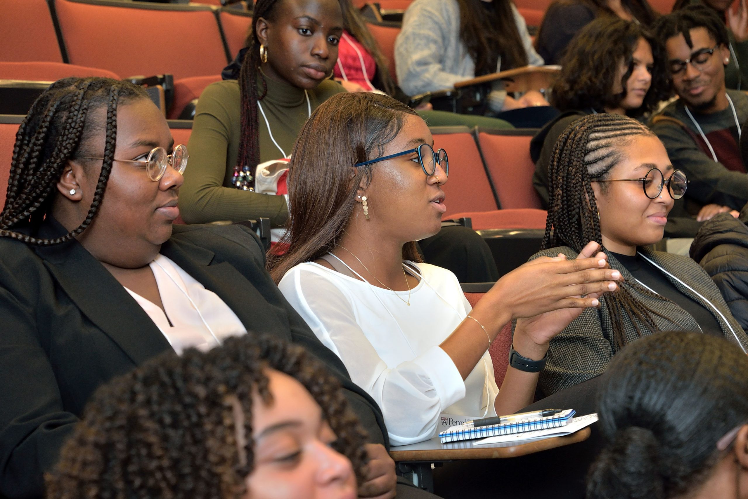 Questions from the audience during student panel at the DEEPennSTEM event