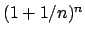 $(1+1/n)^n$